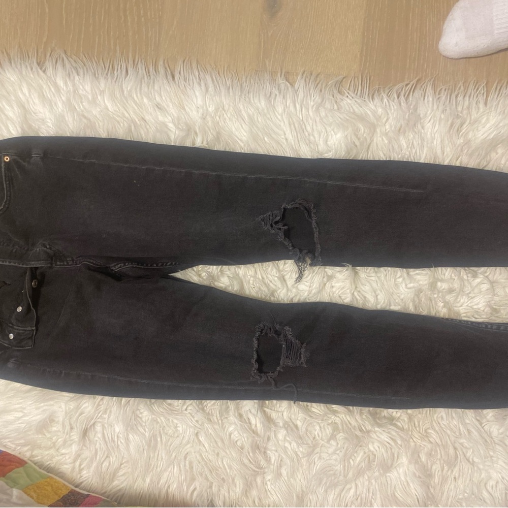 Distressed Black Women's Jeans